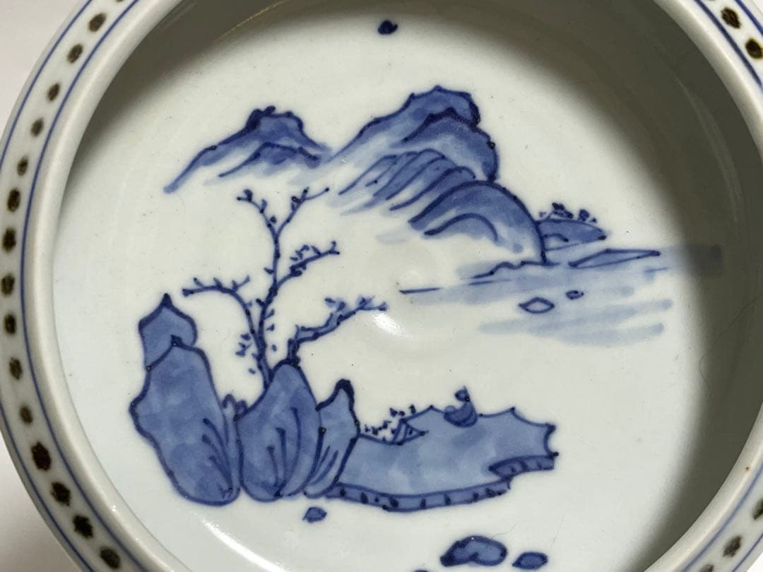 作家物　陶芸家　古余呂技窯　染付山水皿　鉢　丸皿　川瀬竹春　順一　和食器　懐石