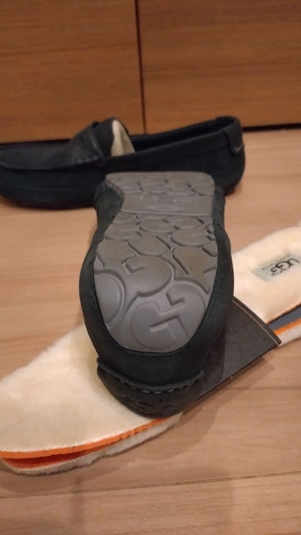 極美品■UGG モカシン /27cm/スエード/濃紺/インソールムートン付属