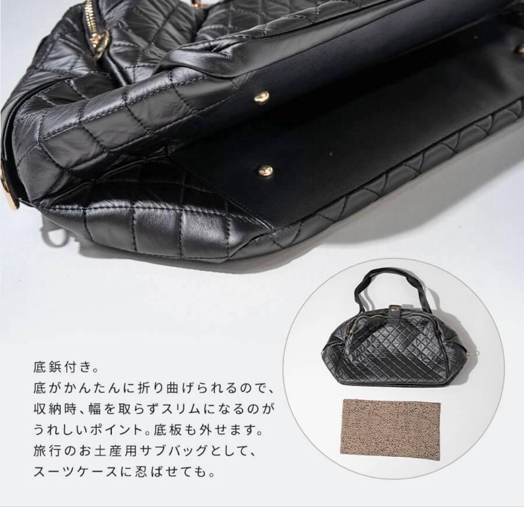 未使用　HAYNI ロシェキルティングボストン LL 大容量 ショルダー 黒