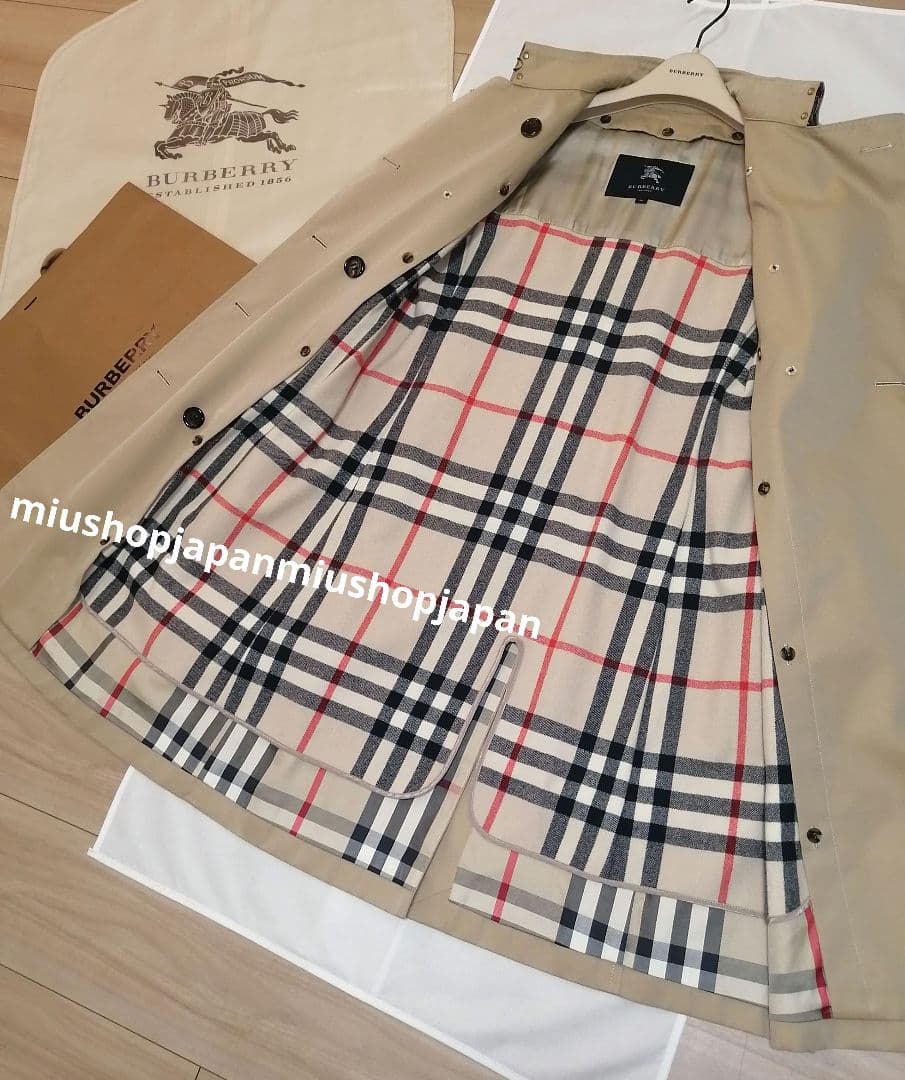 本物上質●36サイズ　バーバリー　BURBERRY　トレンチコート　ハニー