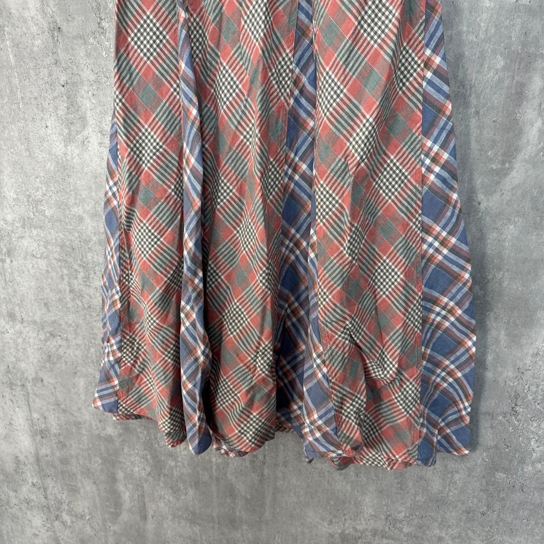 POLO RALPH LAUREN プラッドリネンチェックスカート 0