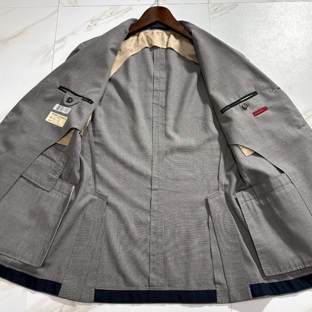 【美品】ブルネロクチネリ テーラードジャケット シルク混 48
