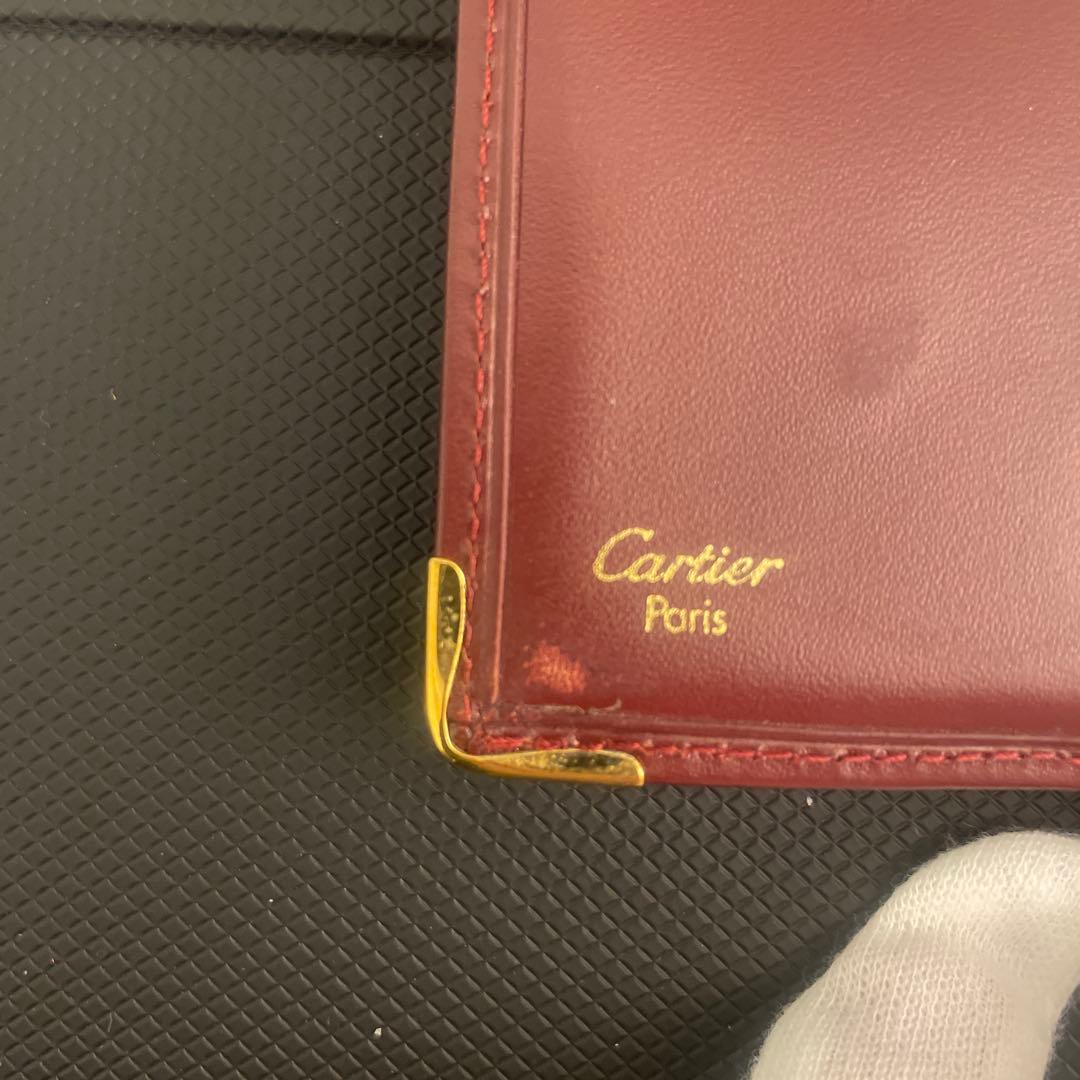 カルティエ マストライン ボルドー 二つ折り財布