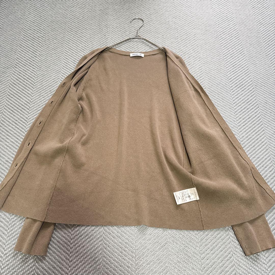 美品 EVERYDAY I LIKE リブニットカーディガン Vネック キャメル