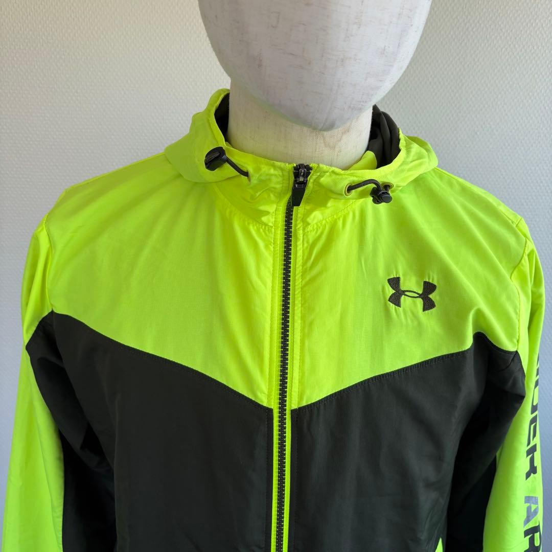 UNDER ARMOUR ウインドブレーカー　セットアップ　裏起毛　蛍光イエロー