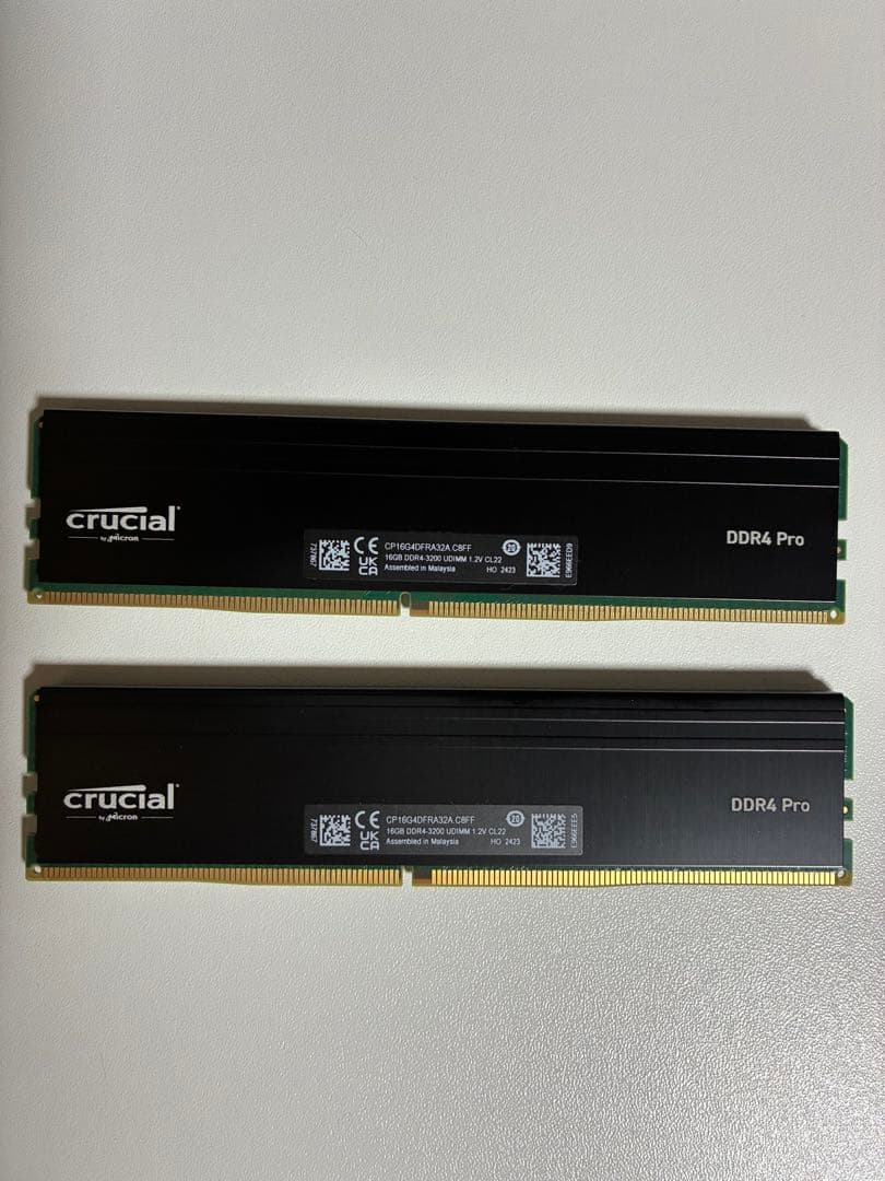 crucial Pro 16GB×2 DDR4-3200 短期使用