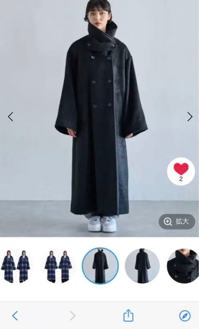 page boy ページボーイ　シャギーボリュームコート　ブラック