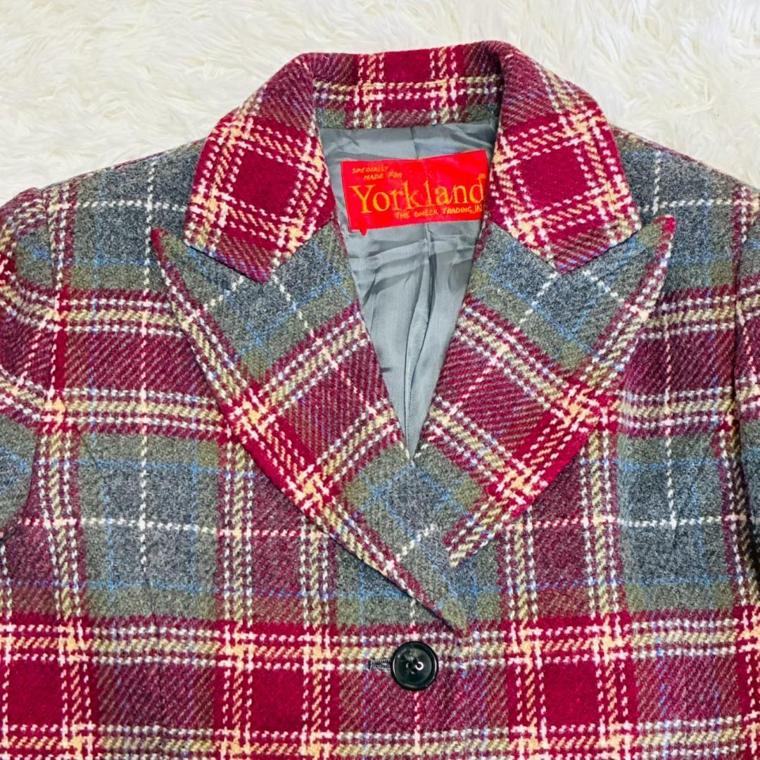 新品 Yorkland ウール100%タータンチェックジャケット M 上品 万能