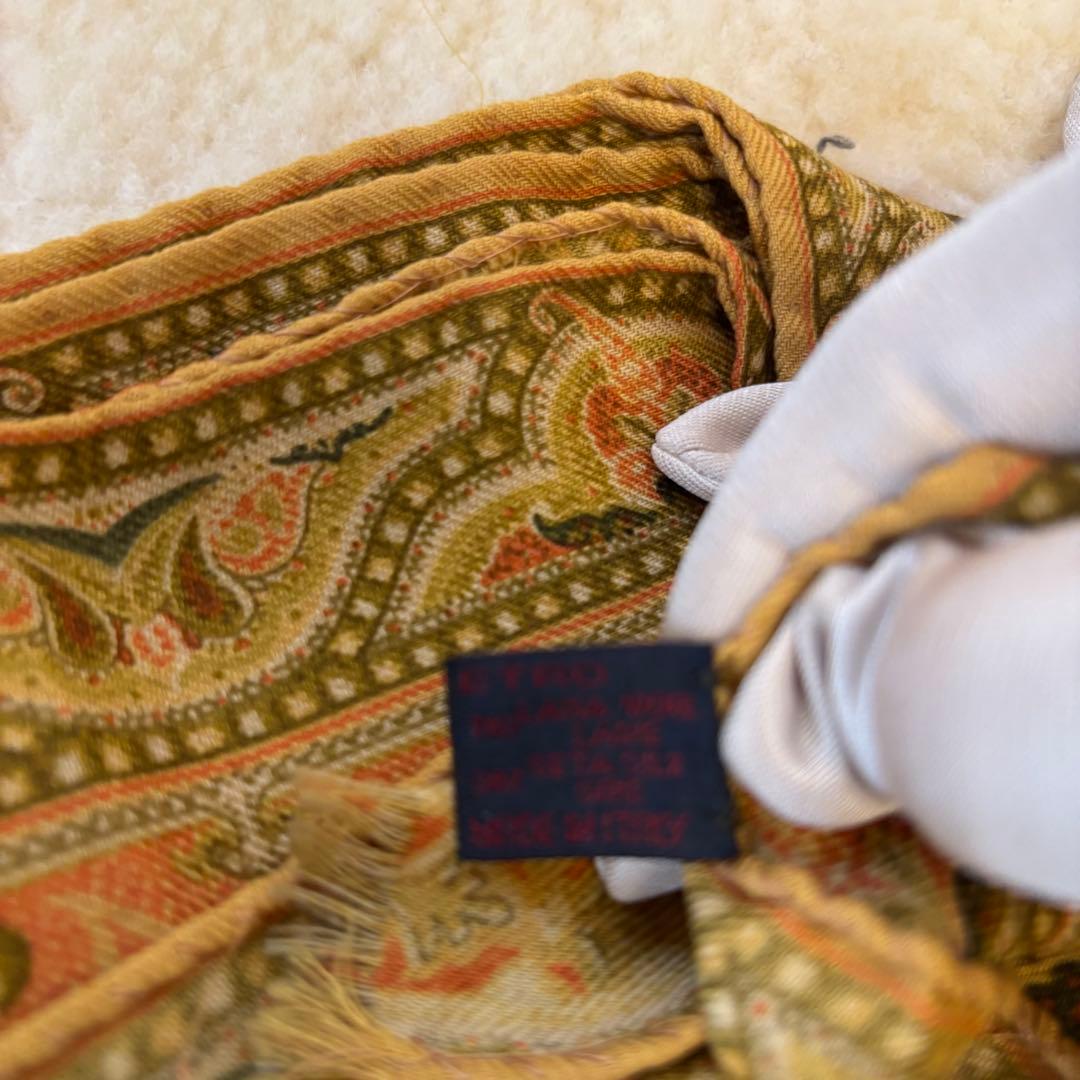 ETRO 大判ストール 上品ペイズリー ウールシルク