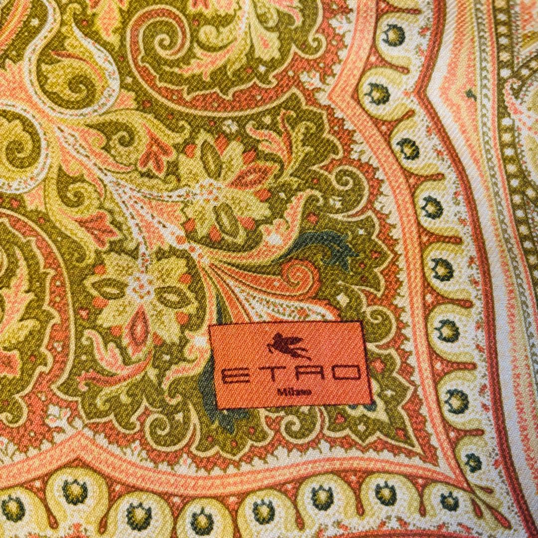 ETRO 大判ストール 上品ペイズリー ウールシルク