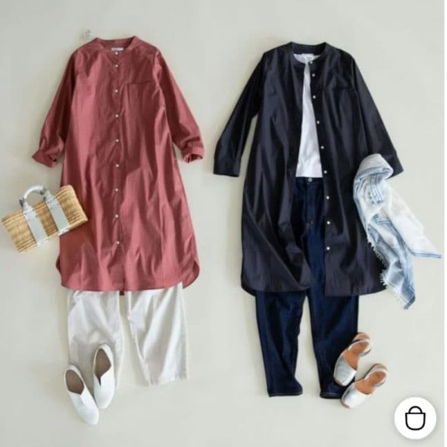 【美品】北欧、暮らしの道具店『はざまの季節が好きになる』シャツワンピース