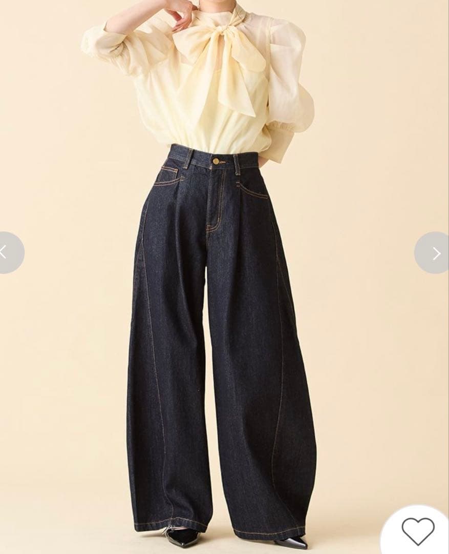 LILY BROWN サイドラインバギーデニムパンツ 【WEB限定00サイズ】