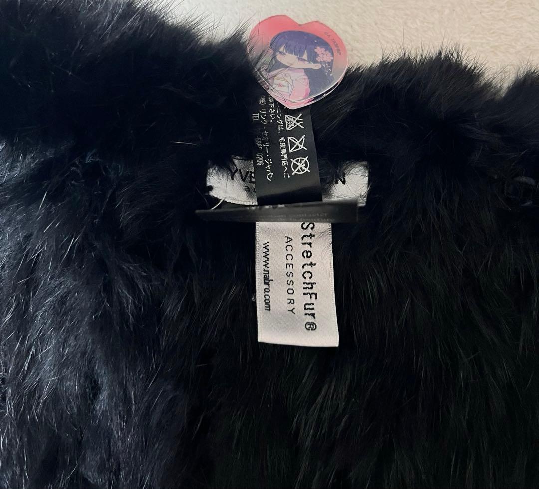 美品　theory イヴサロモン　ファー　スヌード　ラビット　ブラック