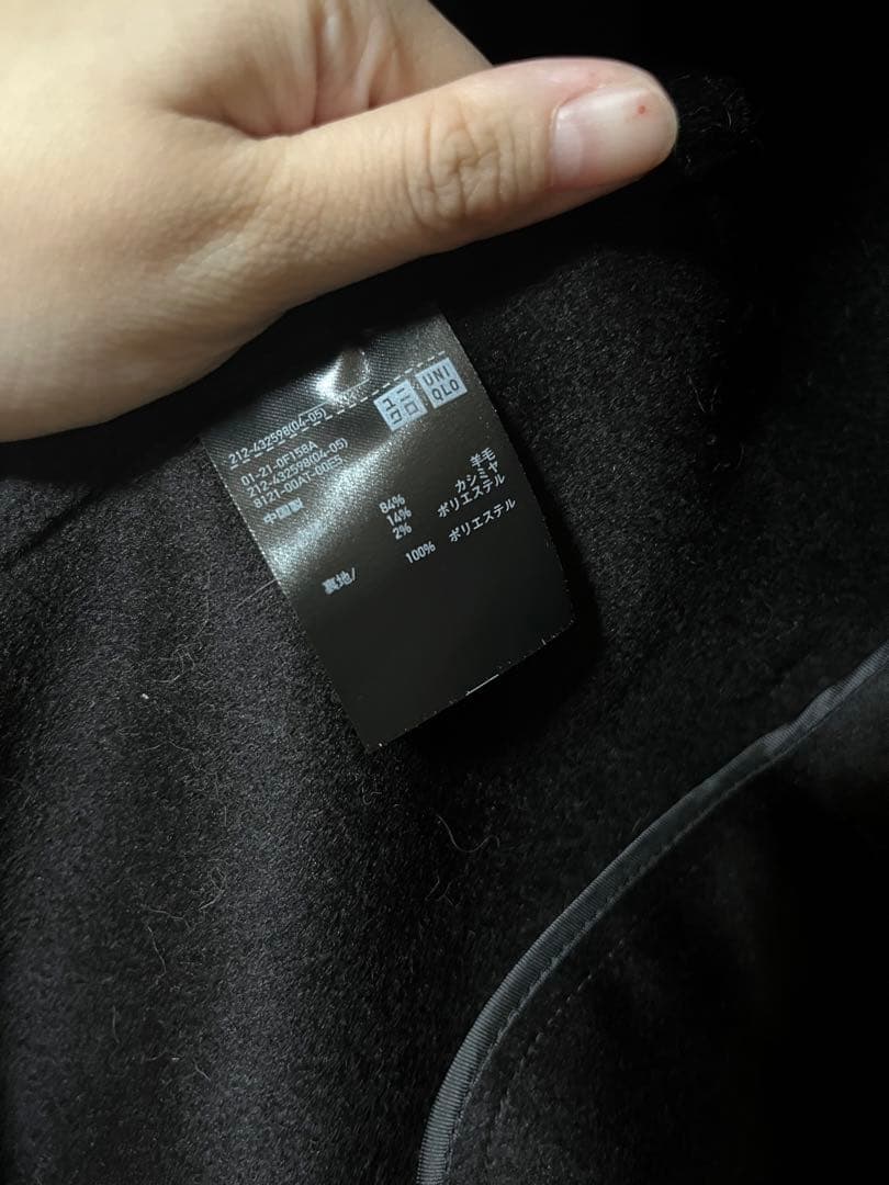 新品未使用 ＋J ユニクロ カシミヤ ブラック コート ロング UNIQLO