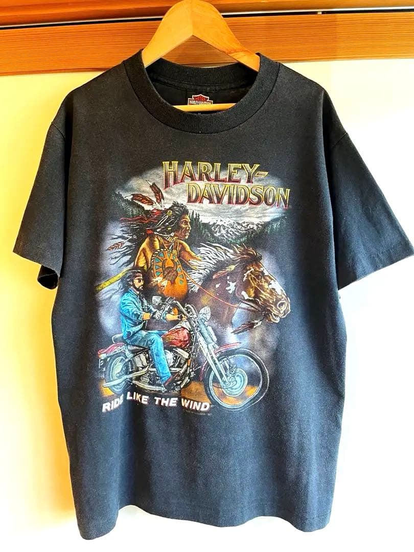 90s USA製 ハーレーT 1991年 両面プリント 短丈
