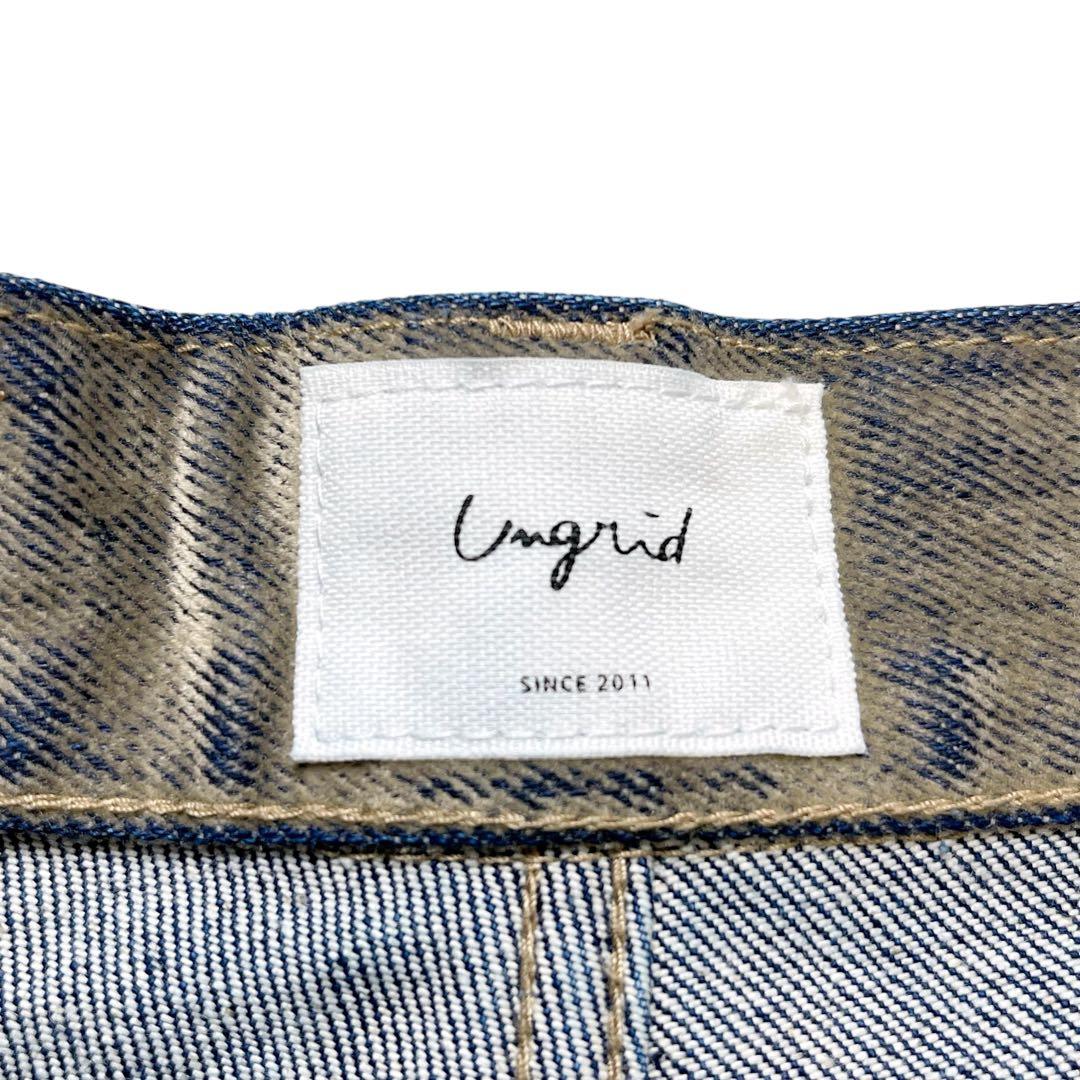 未使用級【Ungrid】25AW フロッキー起毛 カーブデニム パンツ 24