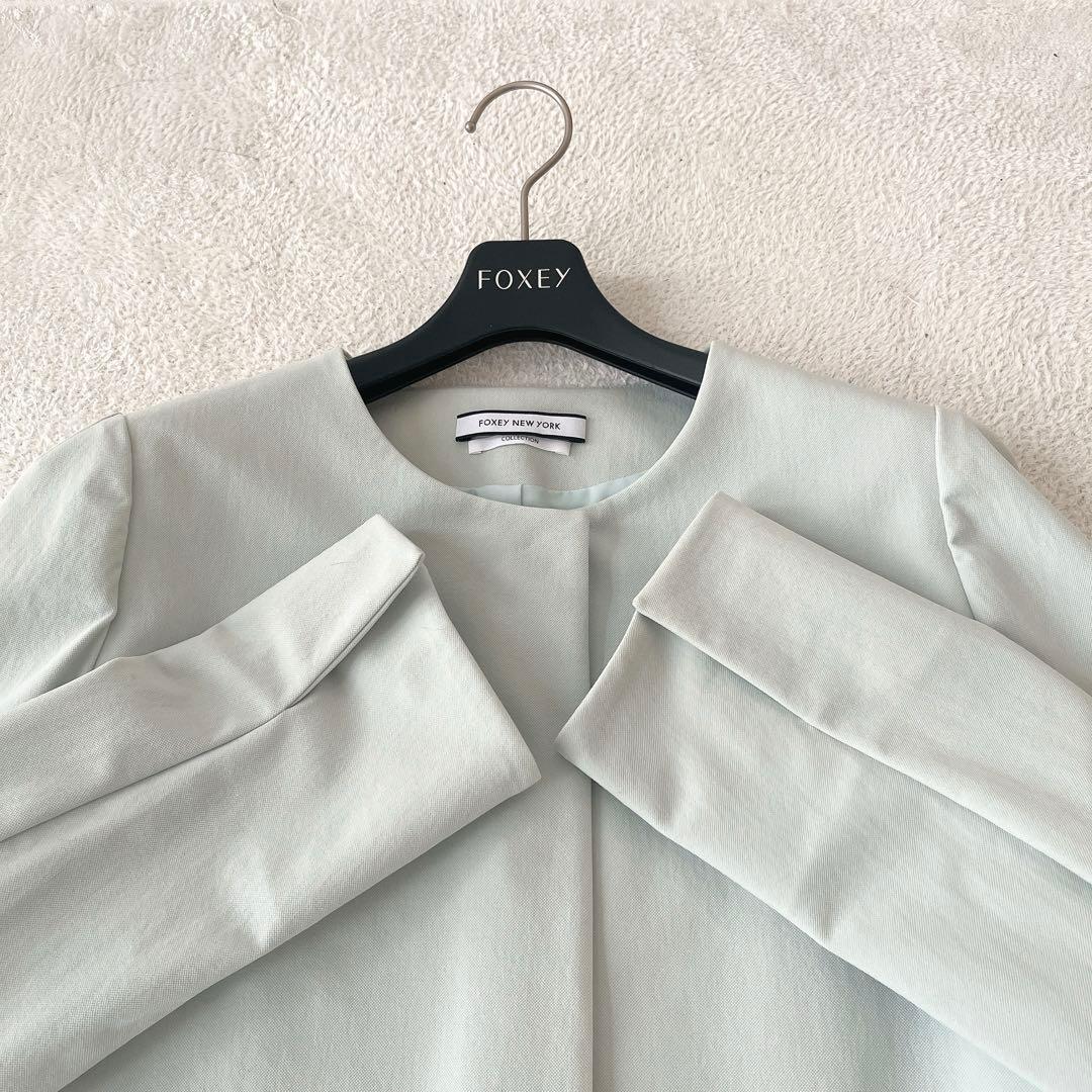 新品タグ付★FOXEYNEWYORK★ブラウンスポケット スプリングコート 40