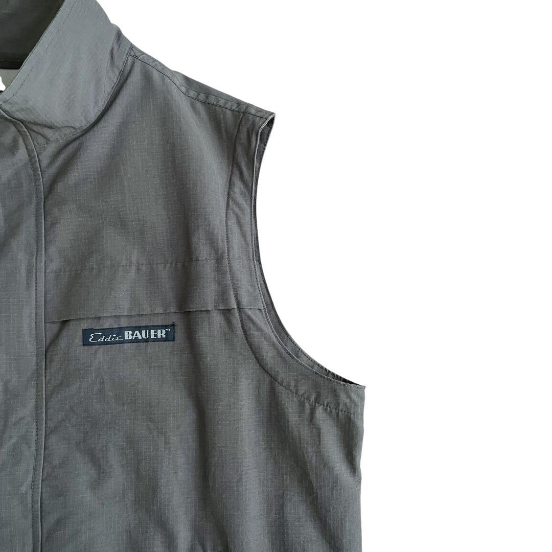 【美品】EddieBauer エディバウアー 90s ナイロンベスト D.GRY