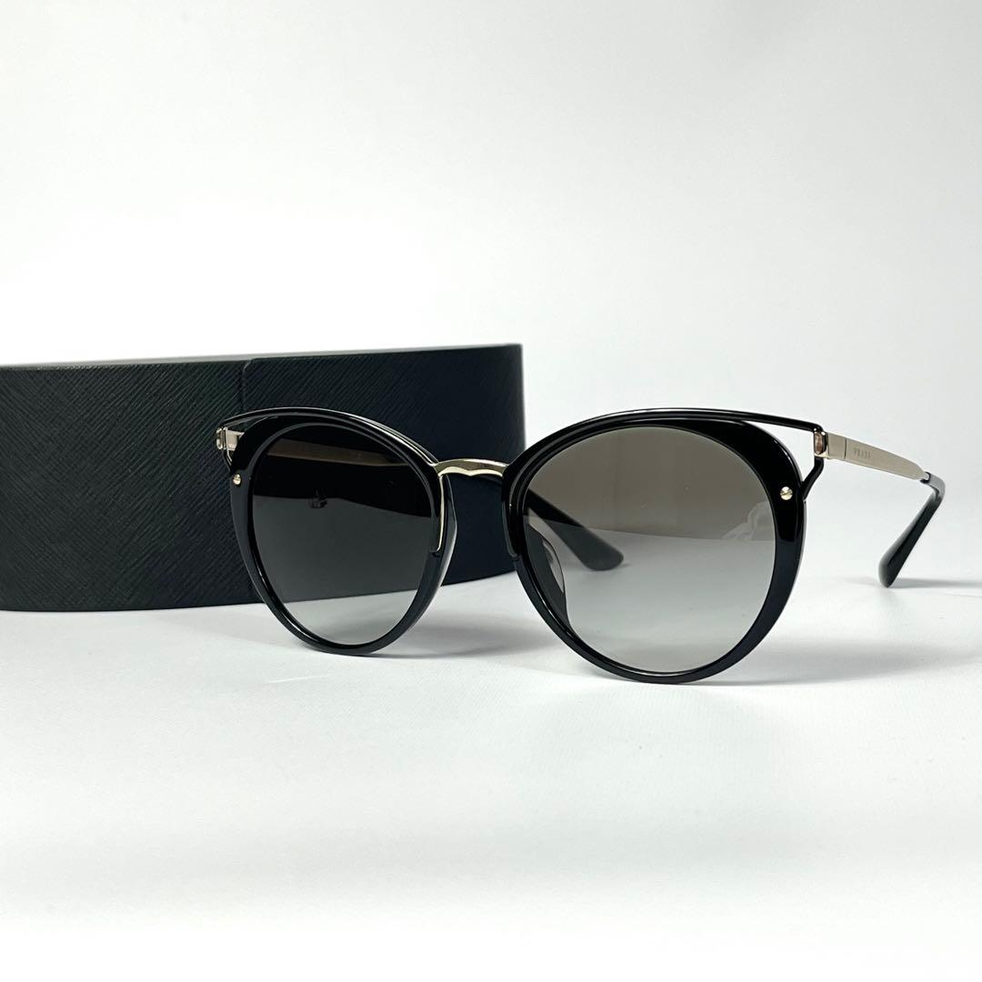 美品　プラダ　PRADA サングラス　SPR66T-F キャットアイ　ブラック