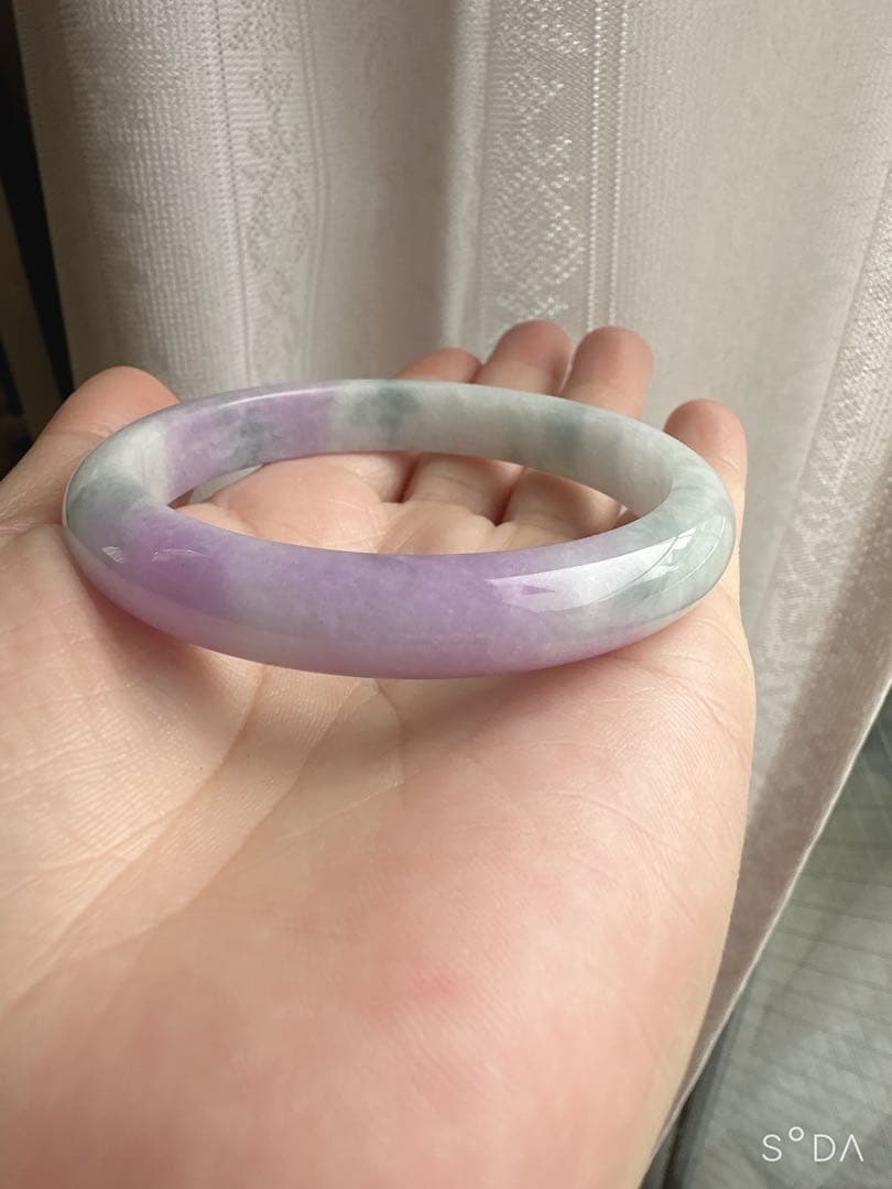 翡翠 白紫 バングル