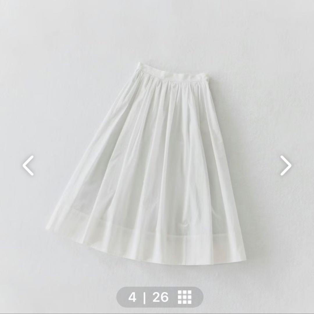 極美品✨北欧、暮らしの道具店、凛とした、大人のための白スカート38