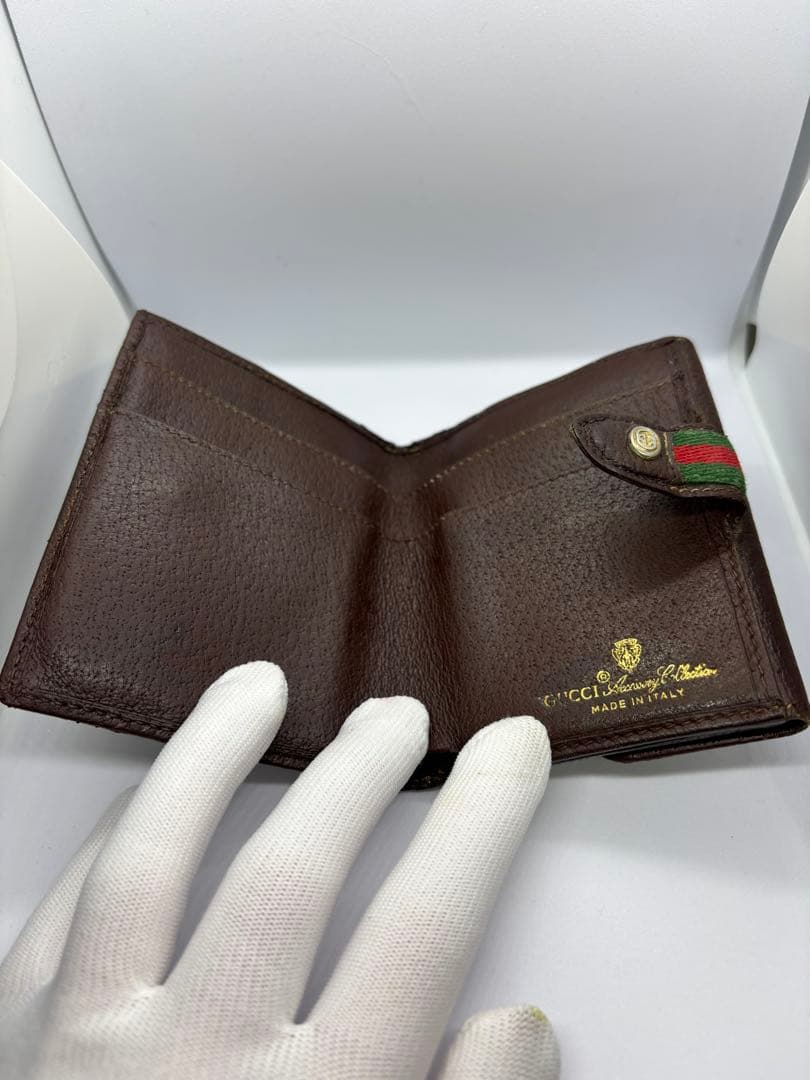 Gucci 二つ折り財布 オールドグッチブラウン/ベージュ