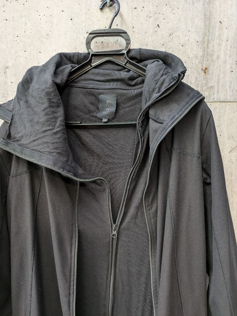 【thom/krom】 ロングモッズコート ジップアップパーカー付き