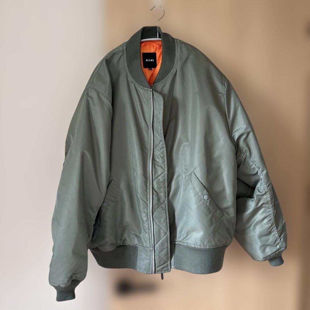 BEAMS MA-1 XLサイズ リラックスフィット オリーブグリーン