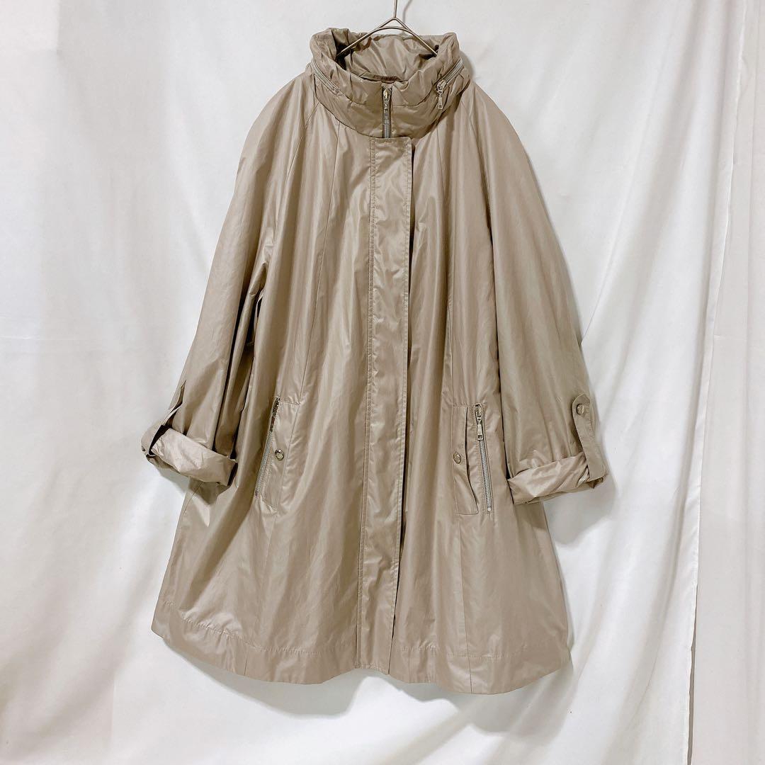 BASLER レリアン　フード付きスプリングコート　グレージュ　13＋SIZE