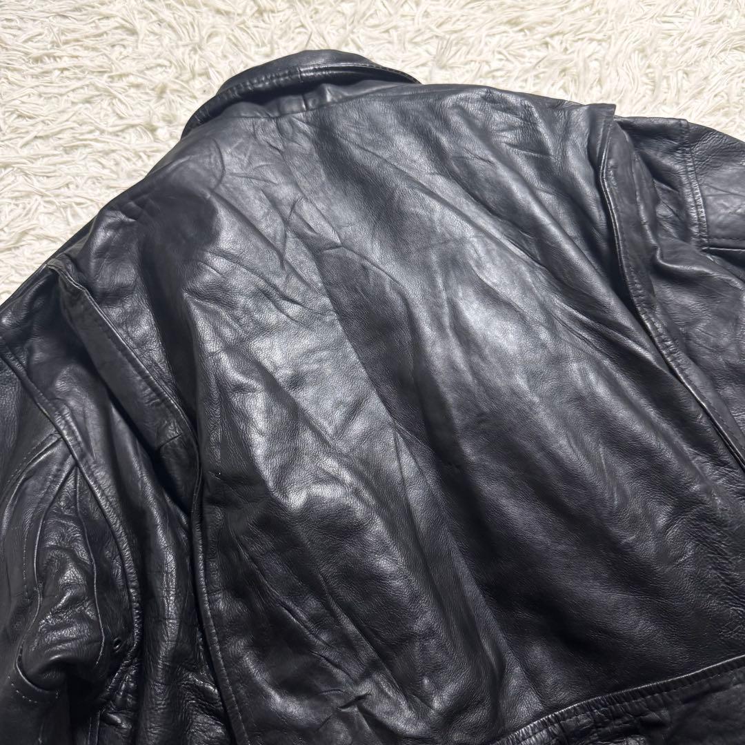 ユーロヴィンテージ A-2 G-1 レザーフライトジャケット ボア L 黒 本革