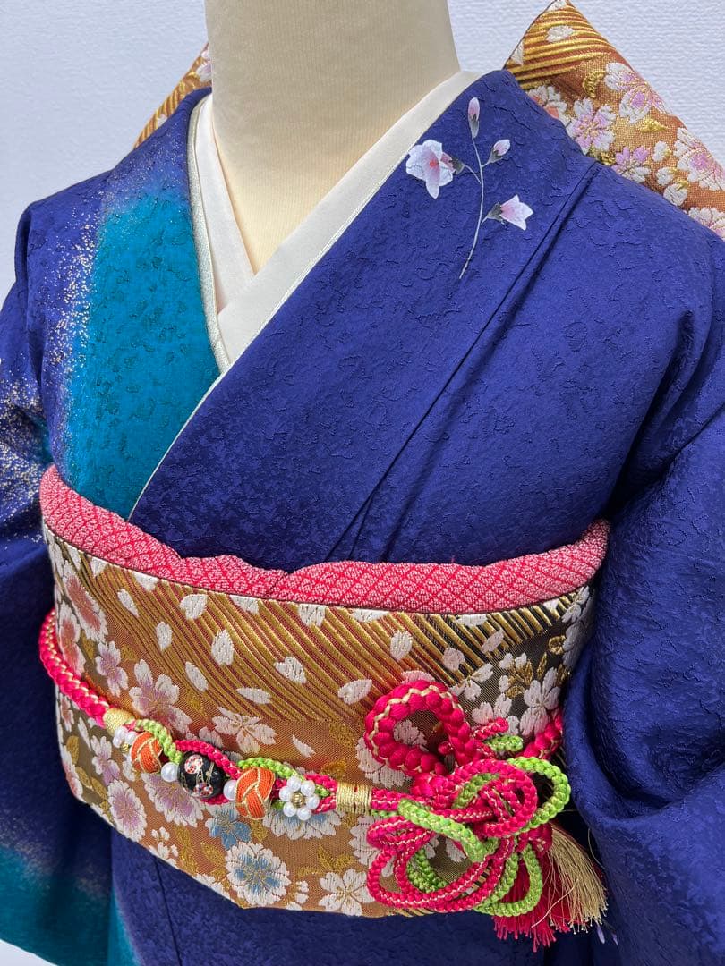 振り袖　フルセット　有名メーカー　別誂長襦袢　成人式　結婚式　金彩加工　798