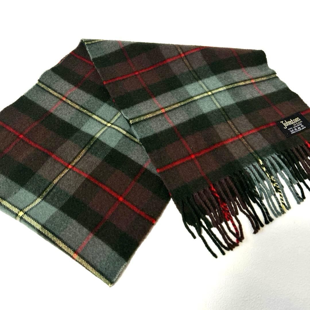 美品✨Johnstons ジョンストンズ カシミヤ100% マフラー チェック