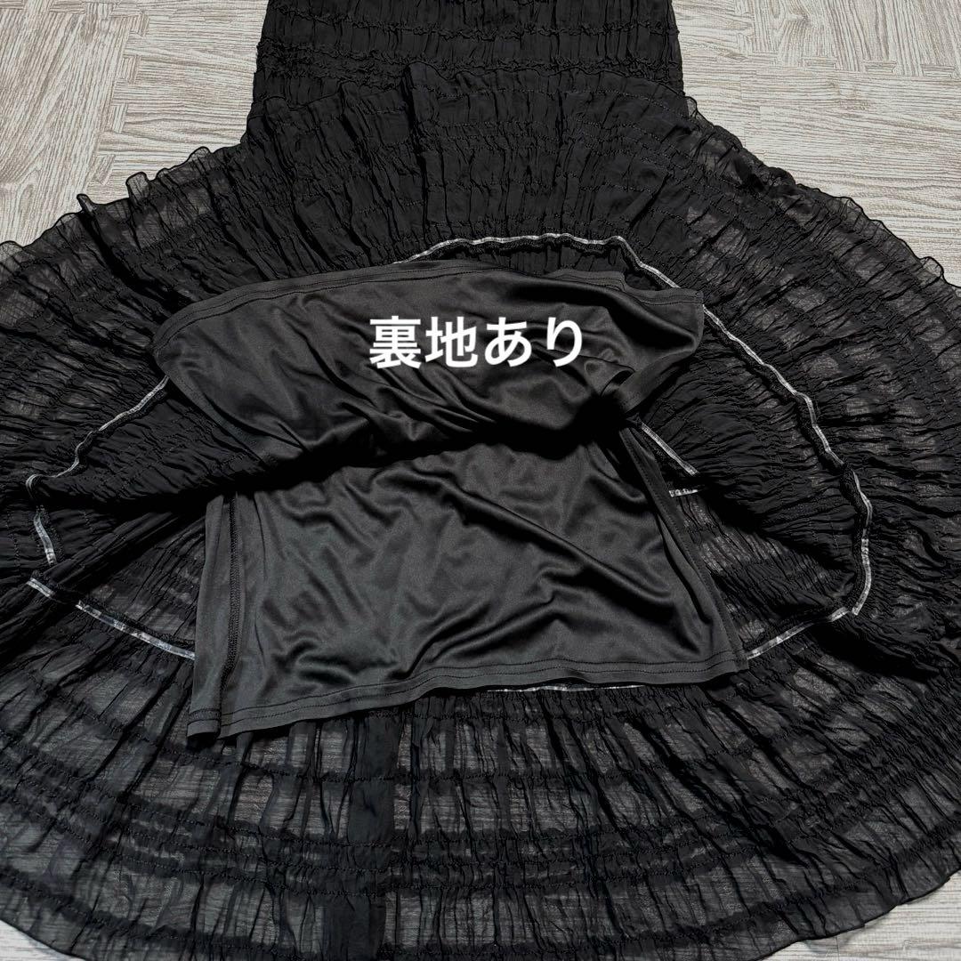 未使用 ティアードマーメイドスカート ブラック 2 COCODEAL フレア