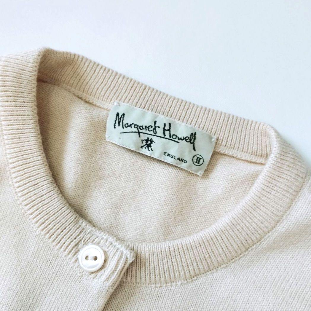 MARGARET HOWELL✨️コットン クルーネック カーディガン 英国製