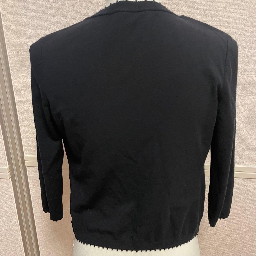 美品 FOXEY BOUTIQUE フォクシー カーディガン 黒 40 ビーズ