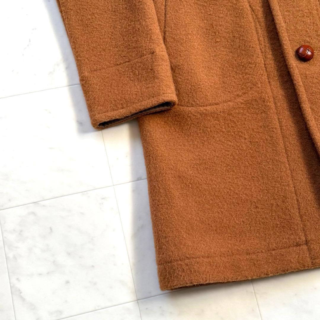 【希少カラー】美品★ダントン キャメル ウールモッサ ロングコート フード