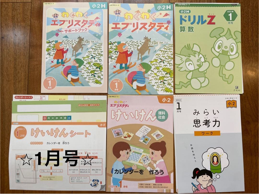 Z会　通信教育　小学２年　1年分　未記入　裁断済