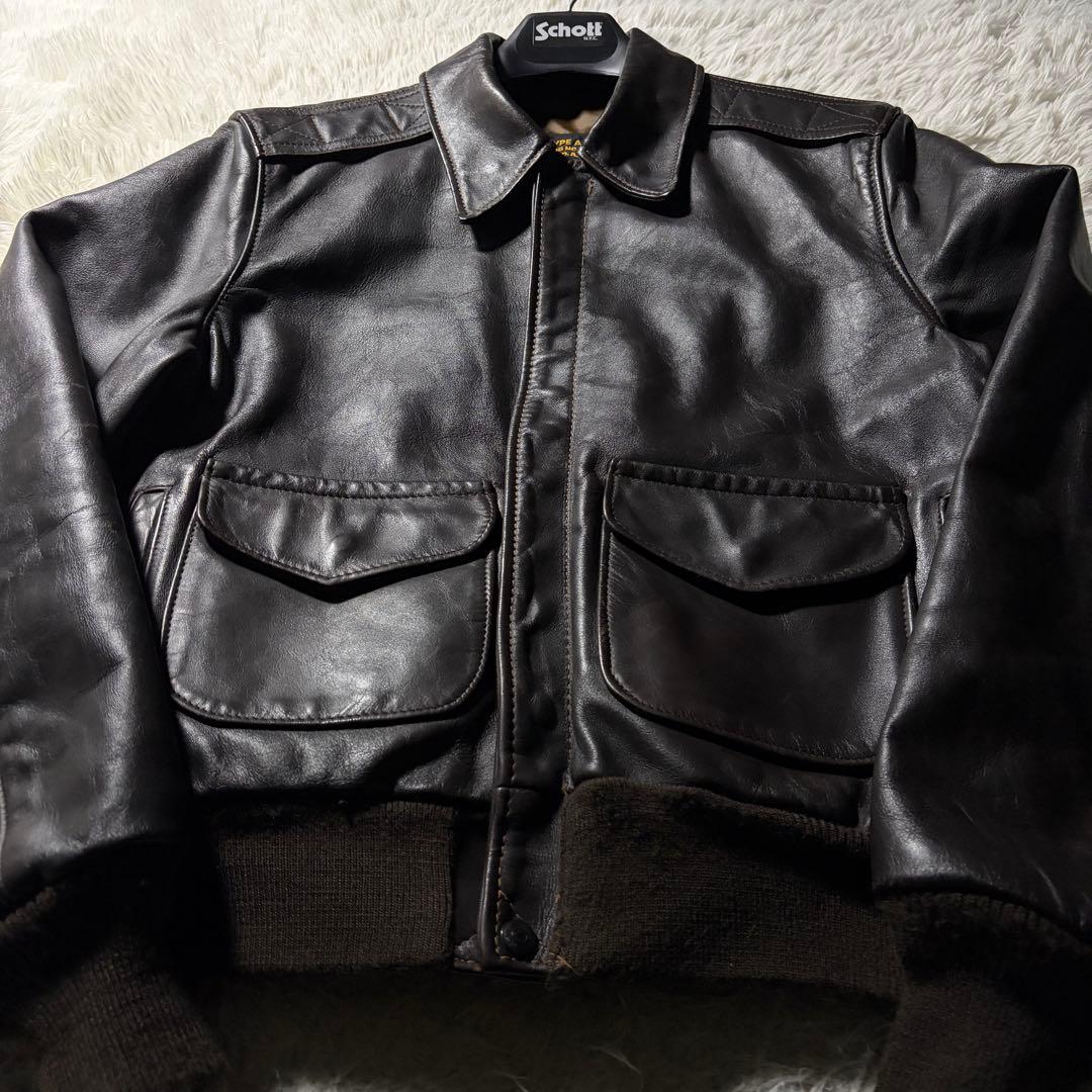 虹*岡様 米国製■schott フライトジャケット　A-2 631 本革　　ブラ