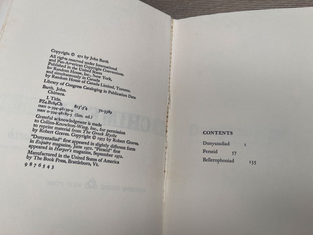 洋書 CHIMERA JOHN BARTH