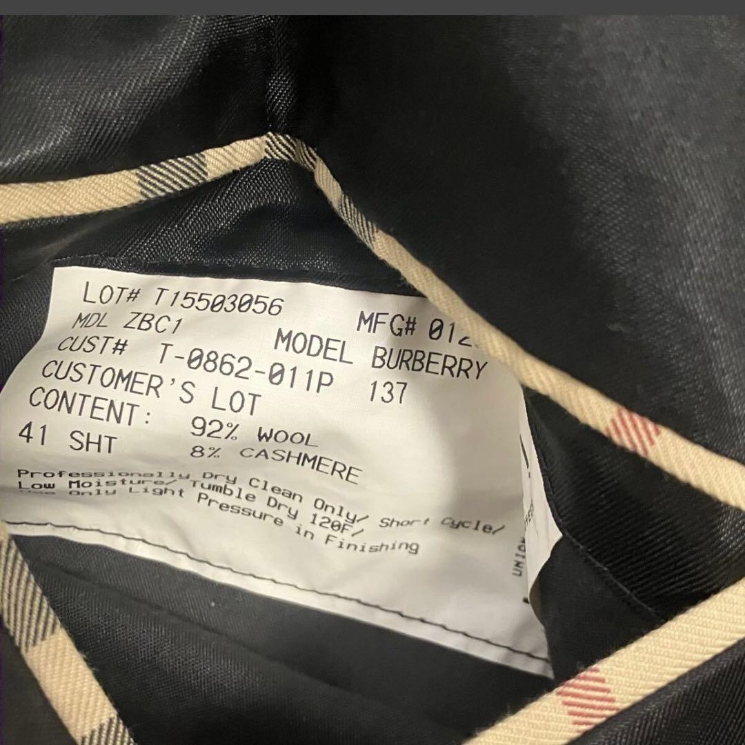 極上カシミヤ!! バーバリーロンドン BURBERRYテーラードジャケット格子柄