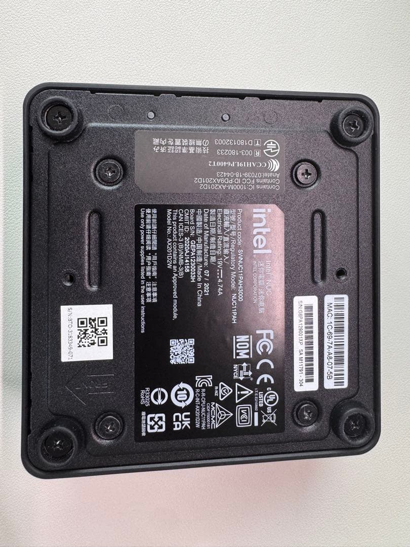 ミニPC intel NUC11PAHi3000