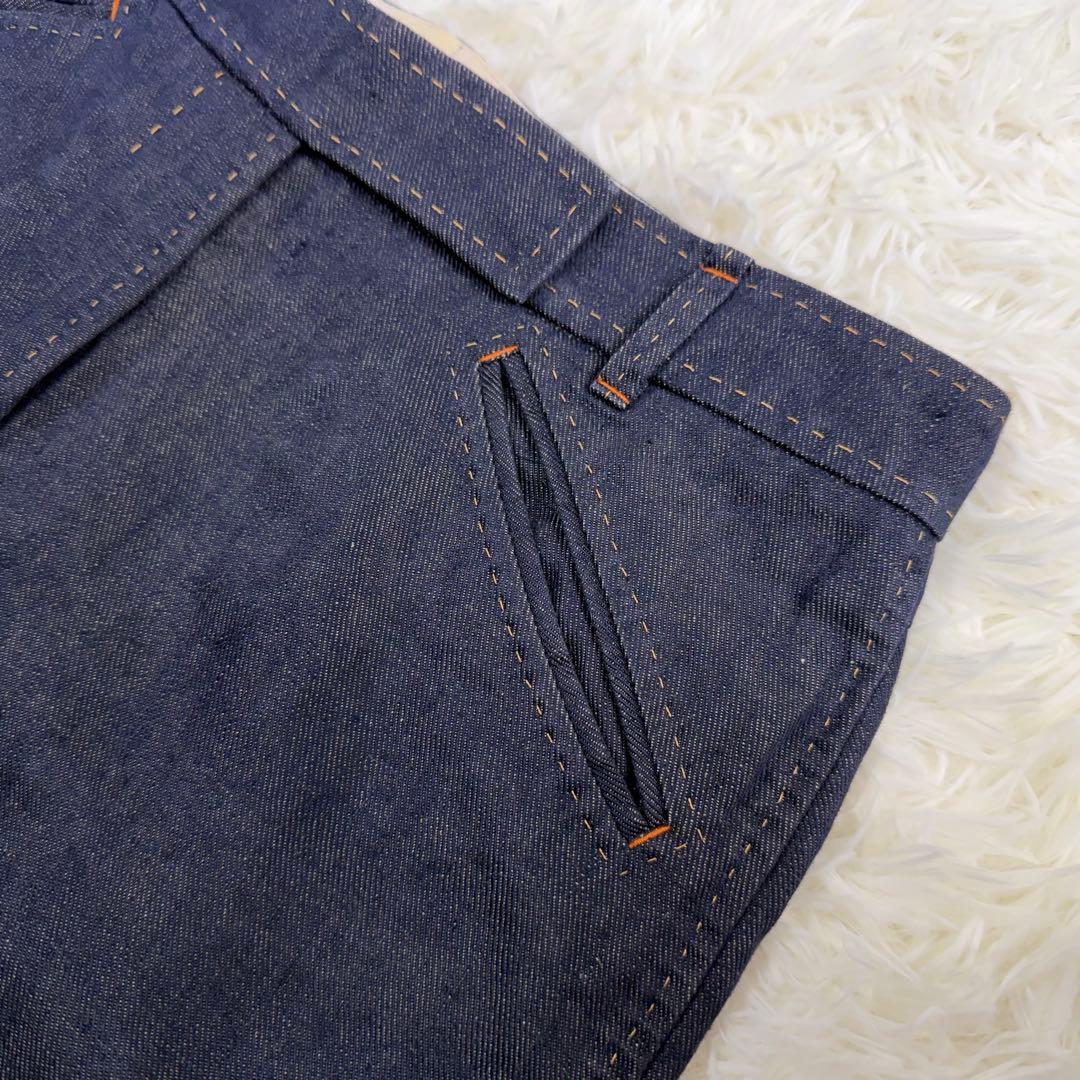 希少美品✨エルメス Cirque Molier デニムパンツ シルク リネン