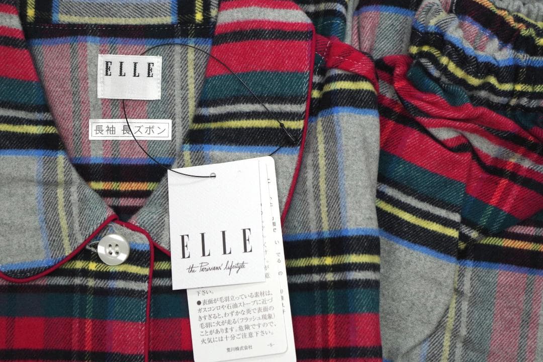 【新品】エルELLE 秋冬物厚手ネル地パジャマ（L）№ｂ11