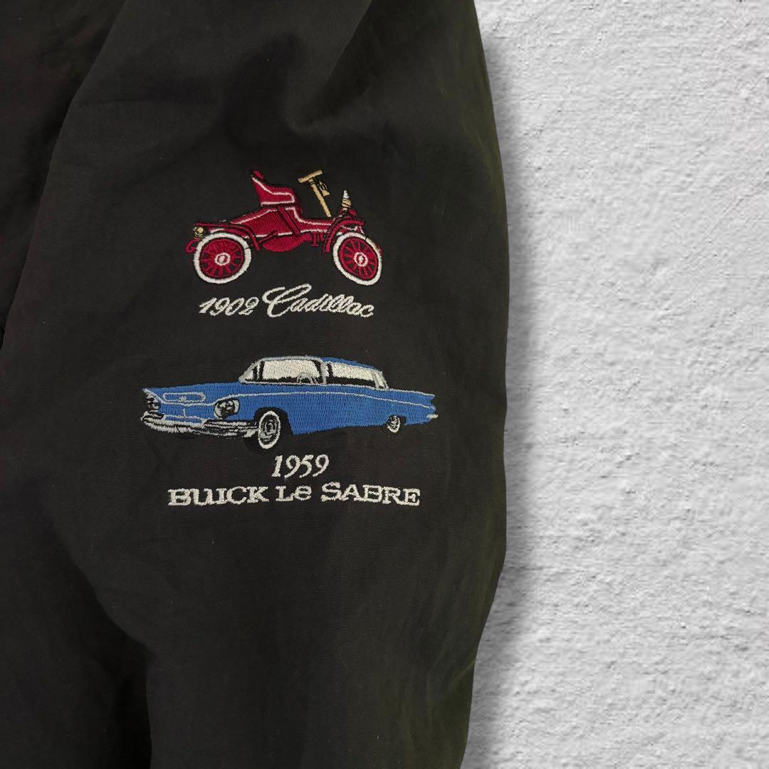 vintageスイングトップジャケット90sブラック企業系USA製G9型古着刺繍