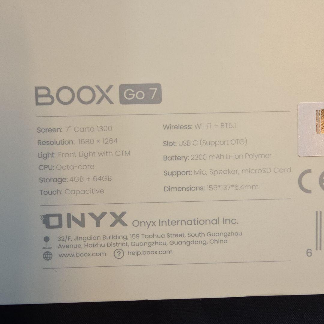 BOOX Go 7 電子書籍リーダー 本体