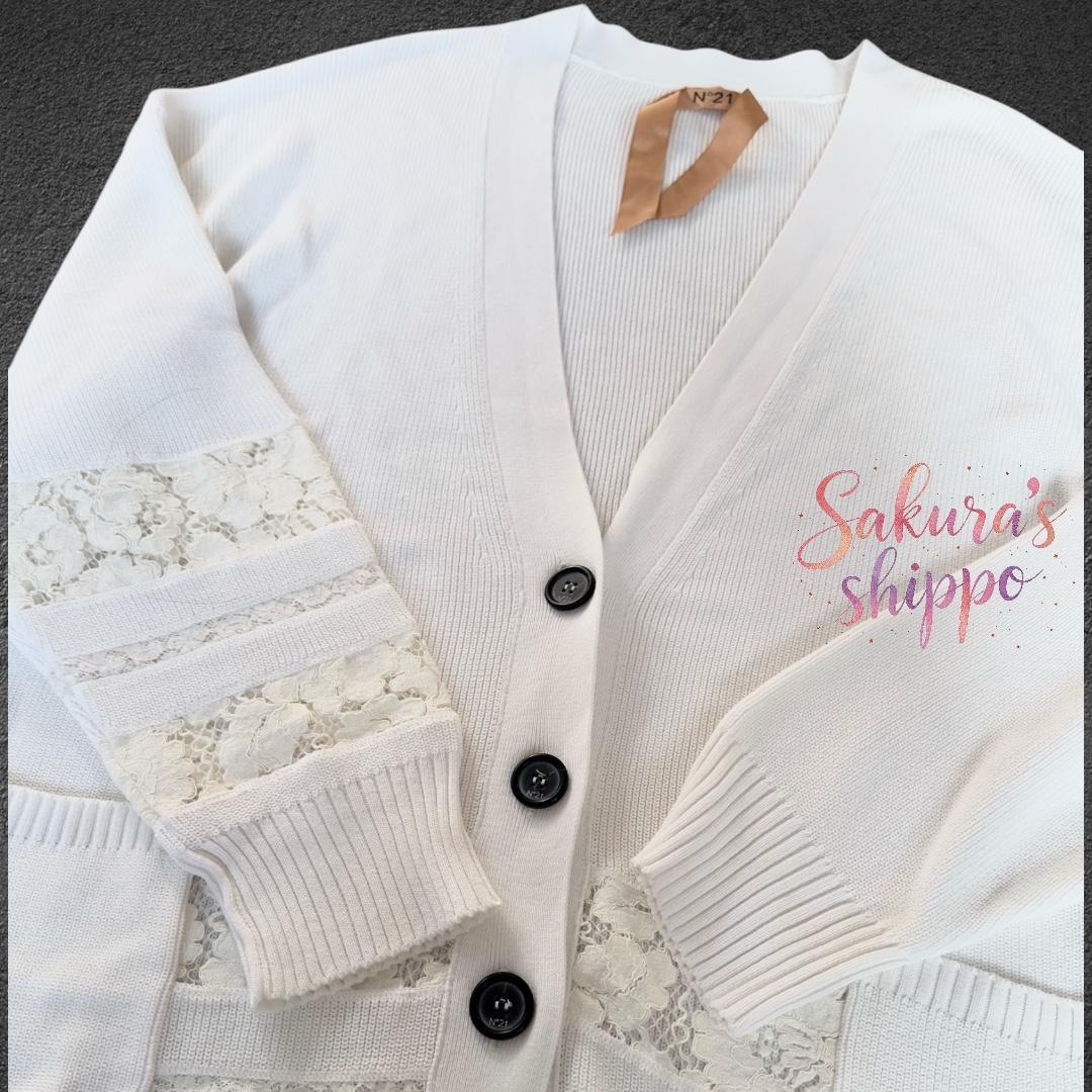 SALE❤️超美品 N°21 ヌメロヴェントゥーノ　オーバー カーディガン 44
