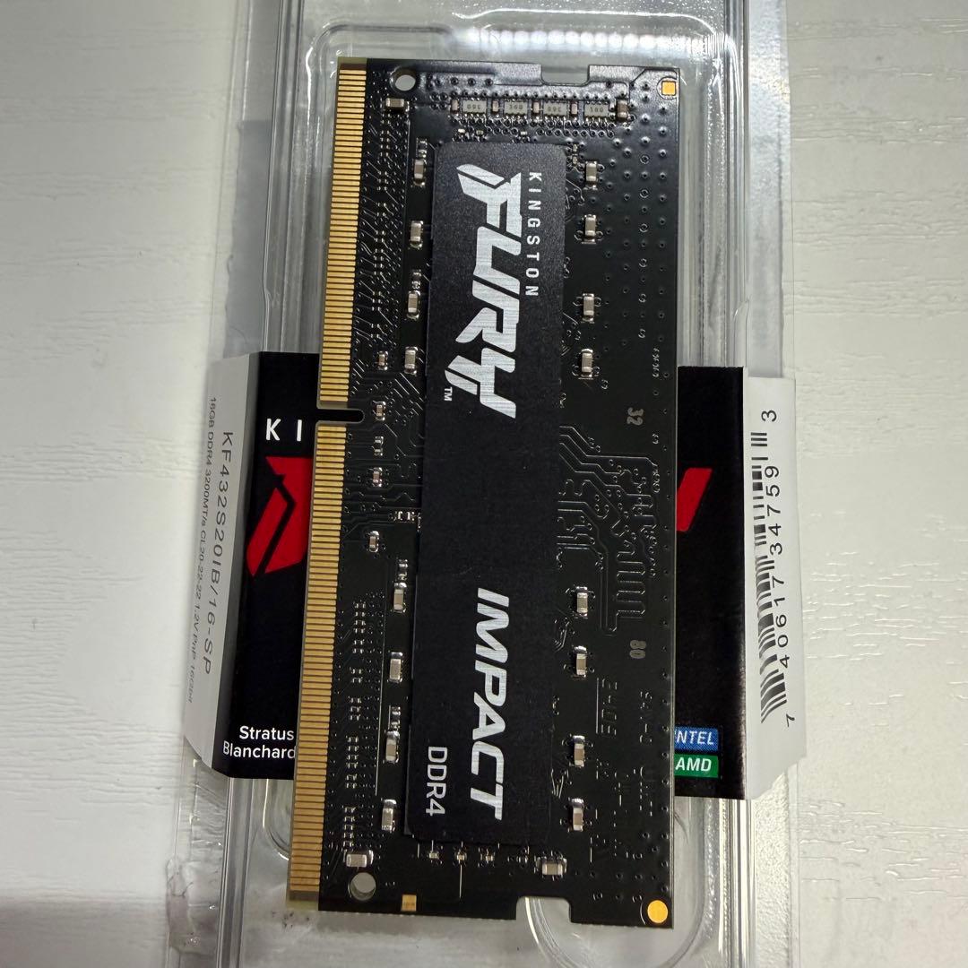 KINGSTON fury DDR4 3200MT/s 新品同様 ノート用メモリ