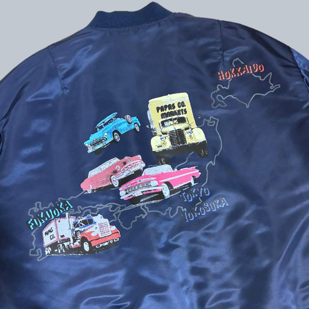 美品 Papas MA-1 中綿ブルゾン ネイビー