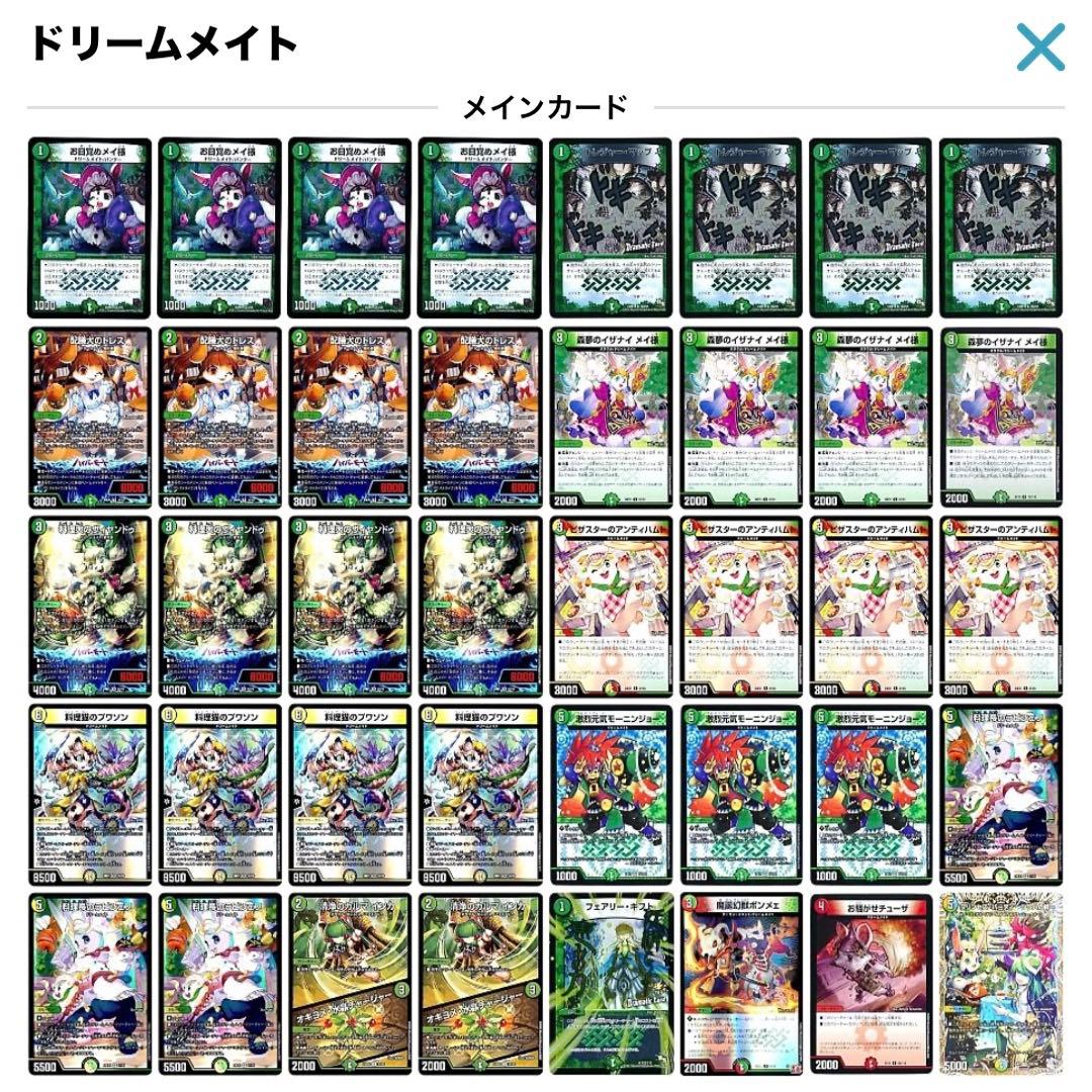 ドリームメイトデッキ＋パーツ計42枚　スリーブ付き