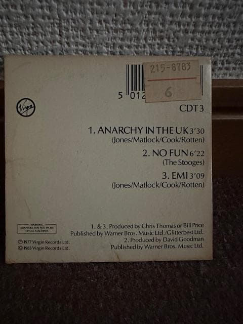 洋楽 Sex Pistols 8cm CD 1983